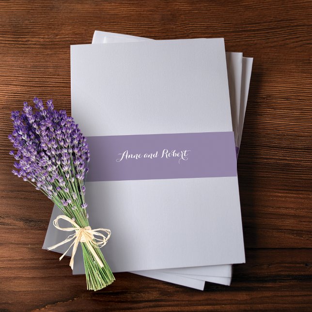 Cintas Para Invitaciones Boda personalizado sólido de lavanda (Subido por el creador)