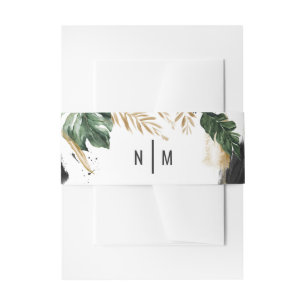 Cintas Para Invitaciones Boda pintado extracto tropical moderno