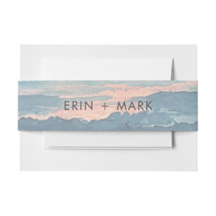 Cintas Para Invitaciones Boda playera con acuarela de puesta de sol en el o