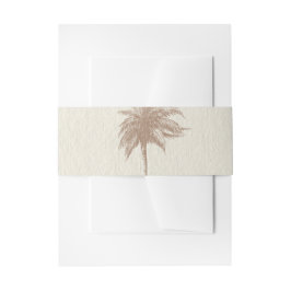 Cintas Para Invitaciones Boda Playera con Palma Marrón Vintage