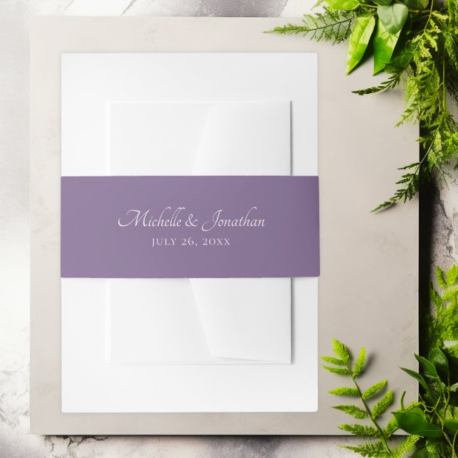 Cintas Para Invitaciones Boda Purple Lavender (Purple Lavender Wedding Invitation Belly Band)