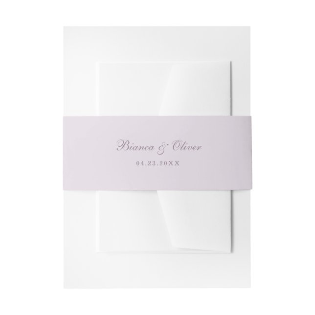 Cintas Para Invitaciones Boda púrpura de escritura elegante moderna (Anverso Ejemplo)