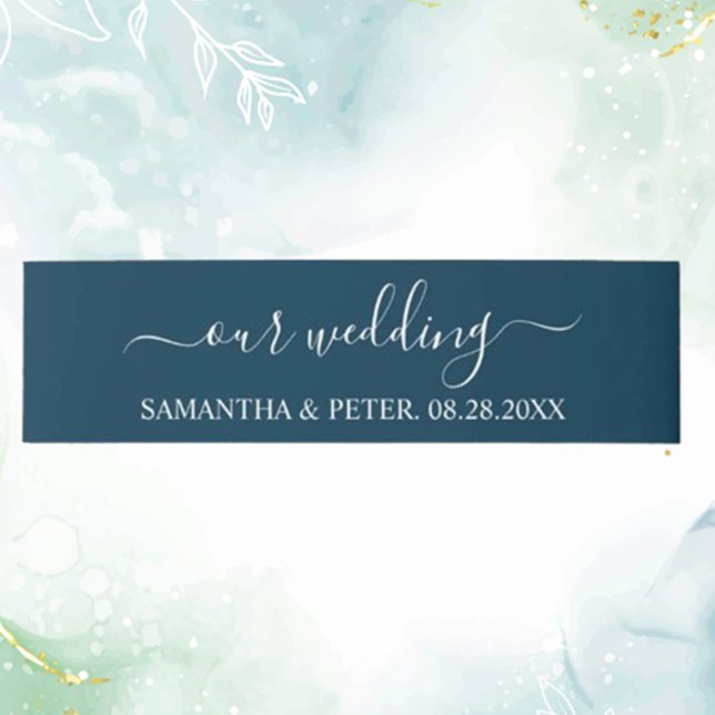 Cintas Para Invitaciones Boda relajado y moderno verde (Invite loved ones with a green modern relaxed wedding invitation mail band)
