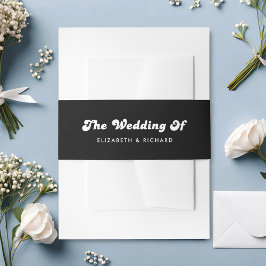 Cintas Para Invitaciones Boda Retro con Estilo en Blanco y Negro
