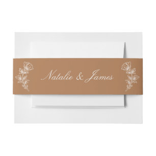 Cintas Para Invitaciones Boda Retro de Arcilla Floral Elegante Terracota