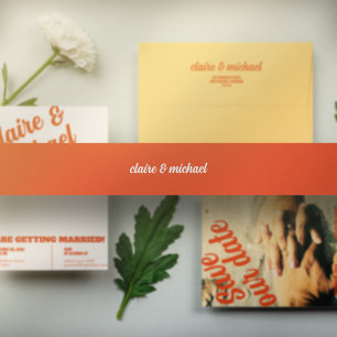 Cintas Para Invitaciones Boda retro de color sólido minimalista