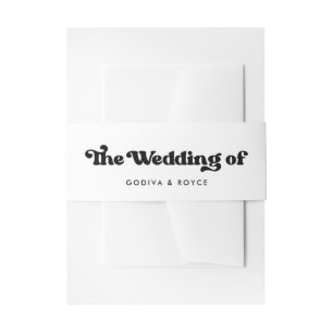 Cintas Para Invitaciones Boda retro elegante en blanco y negro