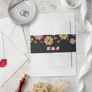 Cintas Para Invitaciones Boda Retro Groovy de Flower Power 70