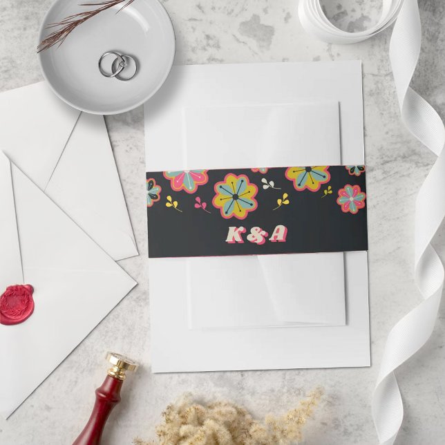 Cintas Para Invitaciones Boda Retro Groovy de Flower Power 70 (Subido por el creador)