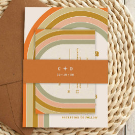 Cintas Para Invitaciones boda Retro Groovy de los años 70