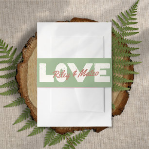 Cintas Para Invitaciones Boda Retro Moderna en Tonos Terrosos y Negrita
