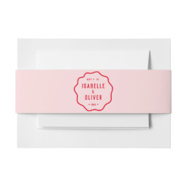 Cintas Para Invitaciones Boda retro ondulado rosado rojo aguafiestas ondula