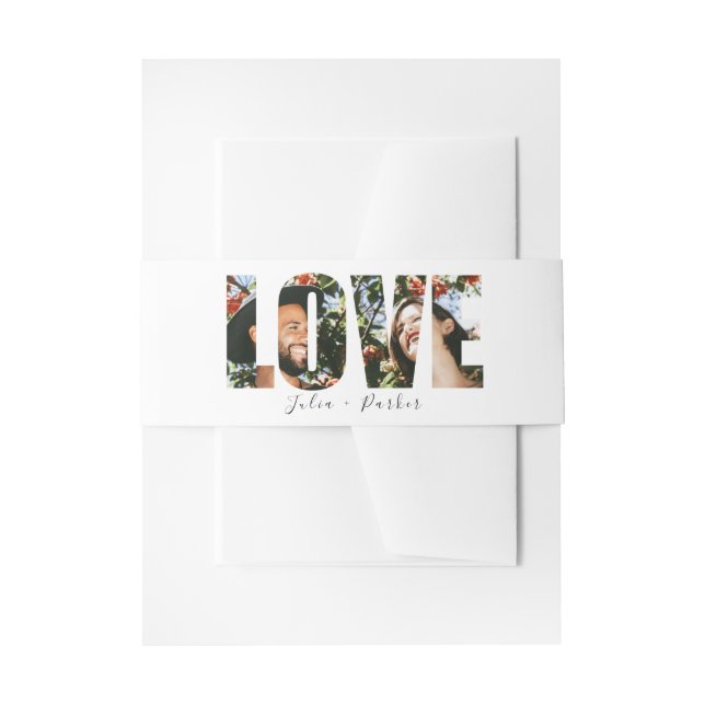 Cintas Para Invitaciones Boda rojo de amapola moderna (Anverso Ejemplo)