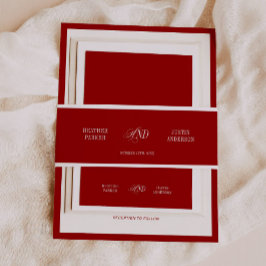 Cintas Para Invitaciones Boda rojo elegante y clásico