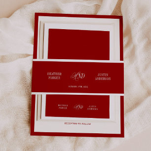Cintas Para Invitaciones Boda rojo elegante y clásico