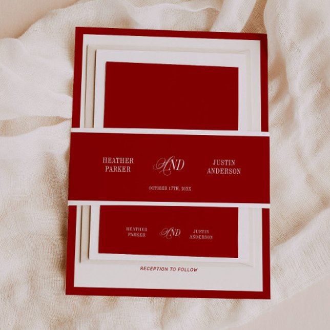 Cintas Para Invitaciones Boda rojo elegante y clásico (Subido por el creador)