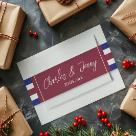 Cintas Para Invitaciones Boda Rojo Real y Azul