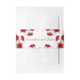 Cintas Para Invitaciones Boda Romántica con Rosas Rojas