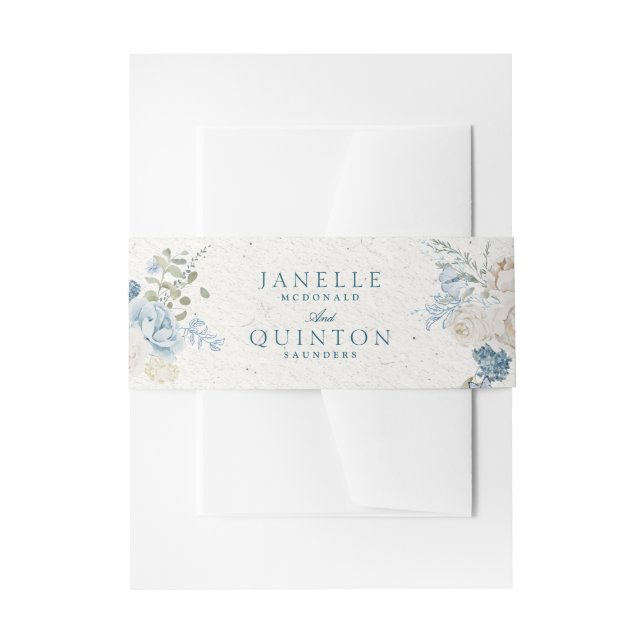 Cintas Para Invitaciones Boda Romántica de Florales de Invierno en Cotswold (Anverso Ejemplo)