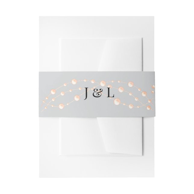 Cintas Para Invitaciones Boda Romántica Perla Neutra con Marfil Moderno (Anverso Ejemplo)