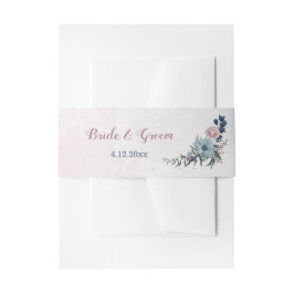 Cintas Para Invitaciones Boda romántico de flores azules rosas