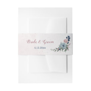 Cintas Para Invitaciones Boda romántico de flores azules rosas