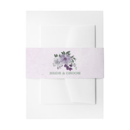 Cintas Para Invitaciones Boda romántico morado de flores blancas
