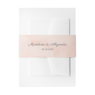 Cintas Para Invitaciones Boda rosa de melocotón elegante y sencillo