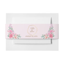 Cintas Para Invitaciones Boda rosa floral