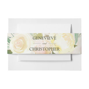 Cintas Para Invitaciones Boda Rosa floral de acuarela romántica