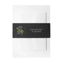 Cintas Para Invitaciones Boda Rosa negro gótico de Halloween