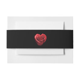 Cintas Para Invitaciones Boda rosa rojo con forma de corazón-
