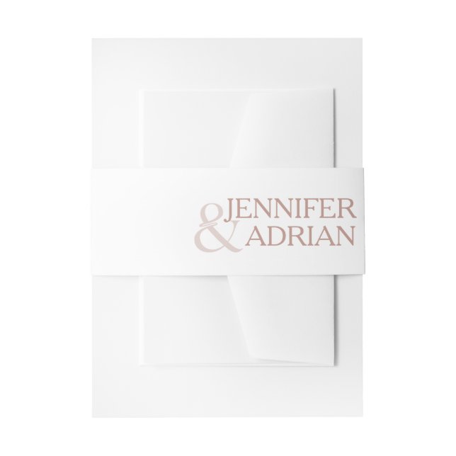 Cintas Para Invitaciones Boda rosado plateado detalles Boda moderno (Anverso Ejemplo)