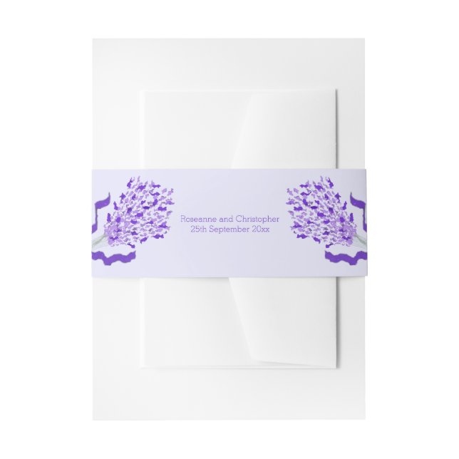 Cintas Para Invitaciones Boda Rubor Lavender (Anverso Ejemplo)