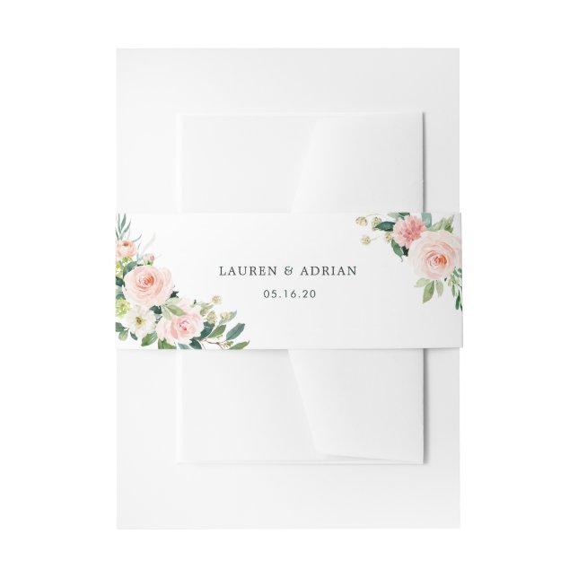 Cintas Para Invitaciones Boda Rubor Pink Bloom (Anverso Ejemplo)