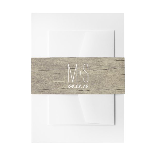 Cintas Para Invitaciones Boda Rustic Barn Wood (Anverso Ejemplo)