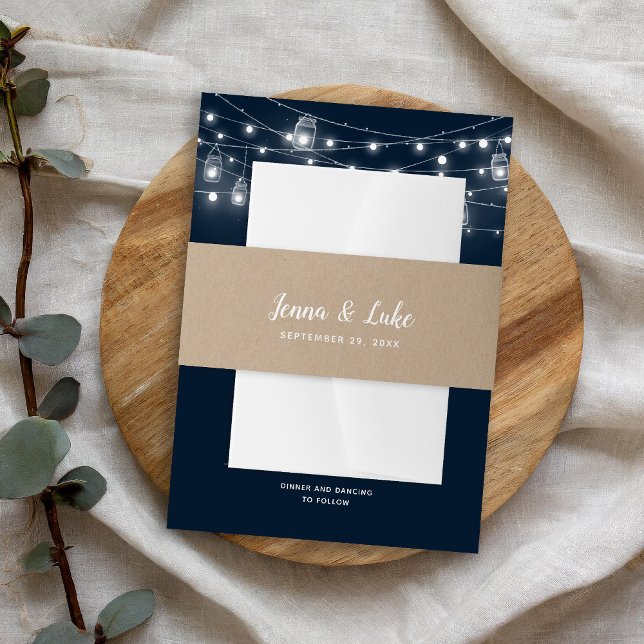 Cintas Para Invitaciones Boda Rustic Faux Kraft (Subido por el creador)