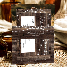 Cintas Para Invitaciones Boda Rustic Wood String Lights