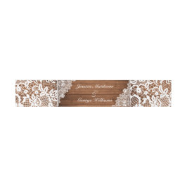 Cintas Para Invitaciones Boda Rustic Wood & White Lace