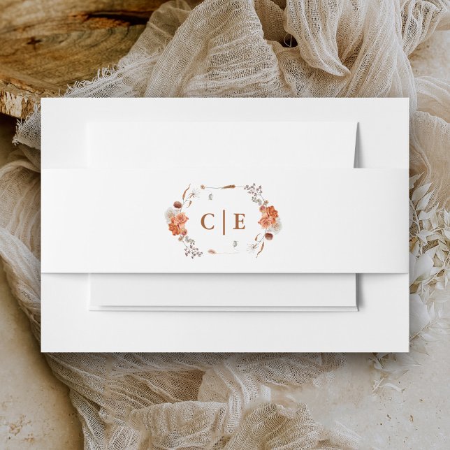 Cintas Para Invitaciones Boda rústica bohemio de flores naranja quemada (Subido por el creador)