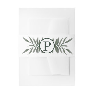 Cintas Para Invitaciones Boda Rústica con Verde Botánico Floral