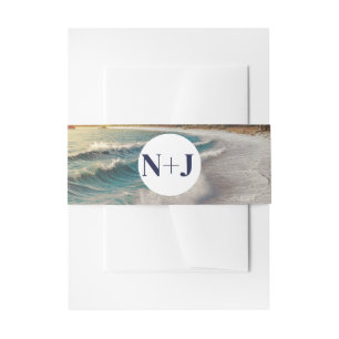 Cintas Para Invitaciones Boda Rústica Costera en la Playa del Paraíso al At