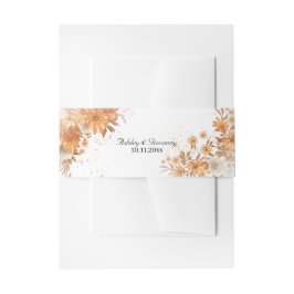 Cintas Para Invitaciones Boda rústica de acuarela floral de otoño