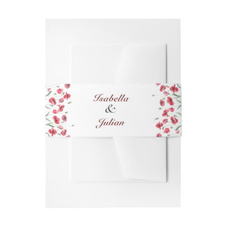 Cintas Para Invitaciones Boda Rústica de Amapola y Lavanda en el Prado