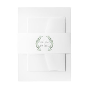 Cintas Para Invitaciones Boda rústica de la guirnalda verde elegante simple