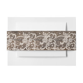 Cintas Para Invitaciones Boda rústica de la madera y el encaje