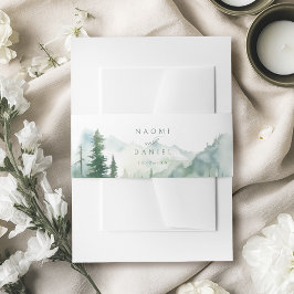 Cintas Para Invitaciones Boda rústica de montaña con acuarela