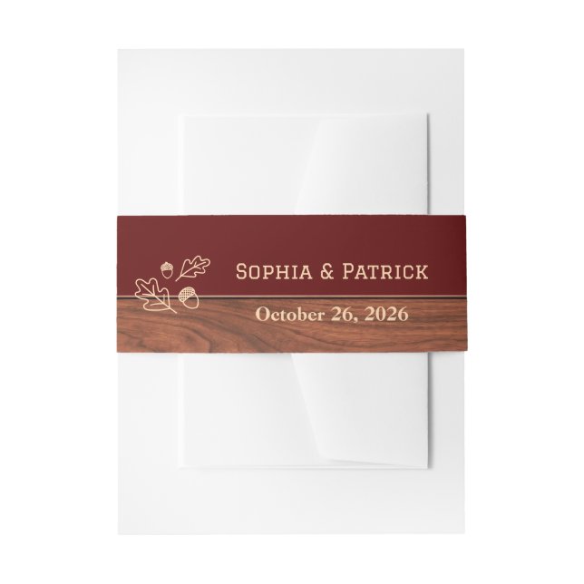 Cintas Para Invitaciones Boda rústica elegante (Anverso Ejemplo)