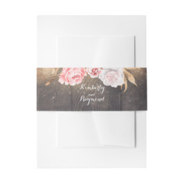 Cintas Para Invitaciones Boda rústica floral con brillo dorado