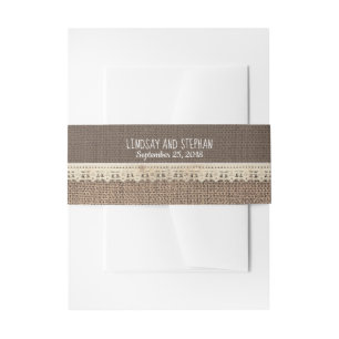 Cintas Para Invitaciones Boda Rústico de Burlap Lace